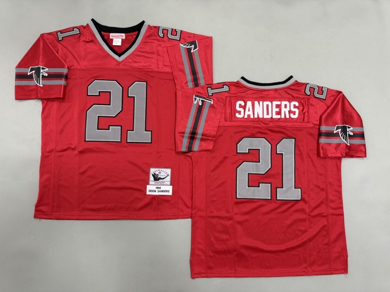 Men 2025 Atlanta Falcons #21 Sanders red Throwback Limited NFL Jersey style 001->atlanta falcons->NFL Jersey